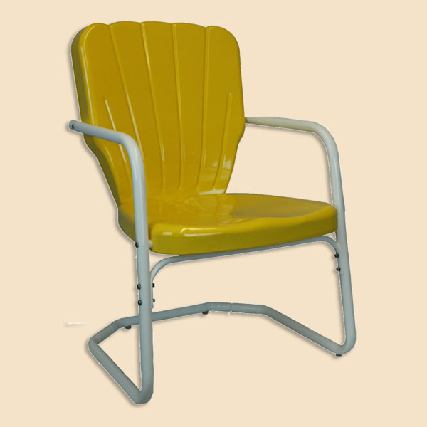 Retro metal chairs, retro metal lawn chair, 
      metal lawn glider, double glider, single seat glider, metal side table, patio table, bar table, 
      metal patio table, metal bar table, vintage new 50s style metal lawn